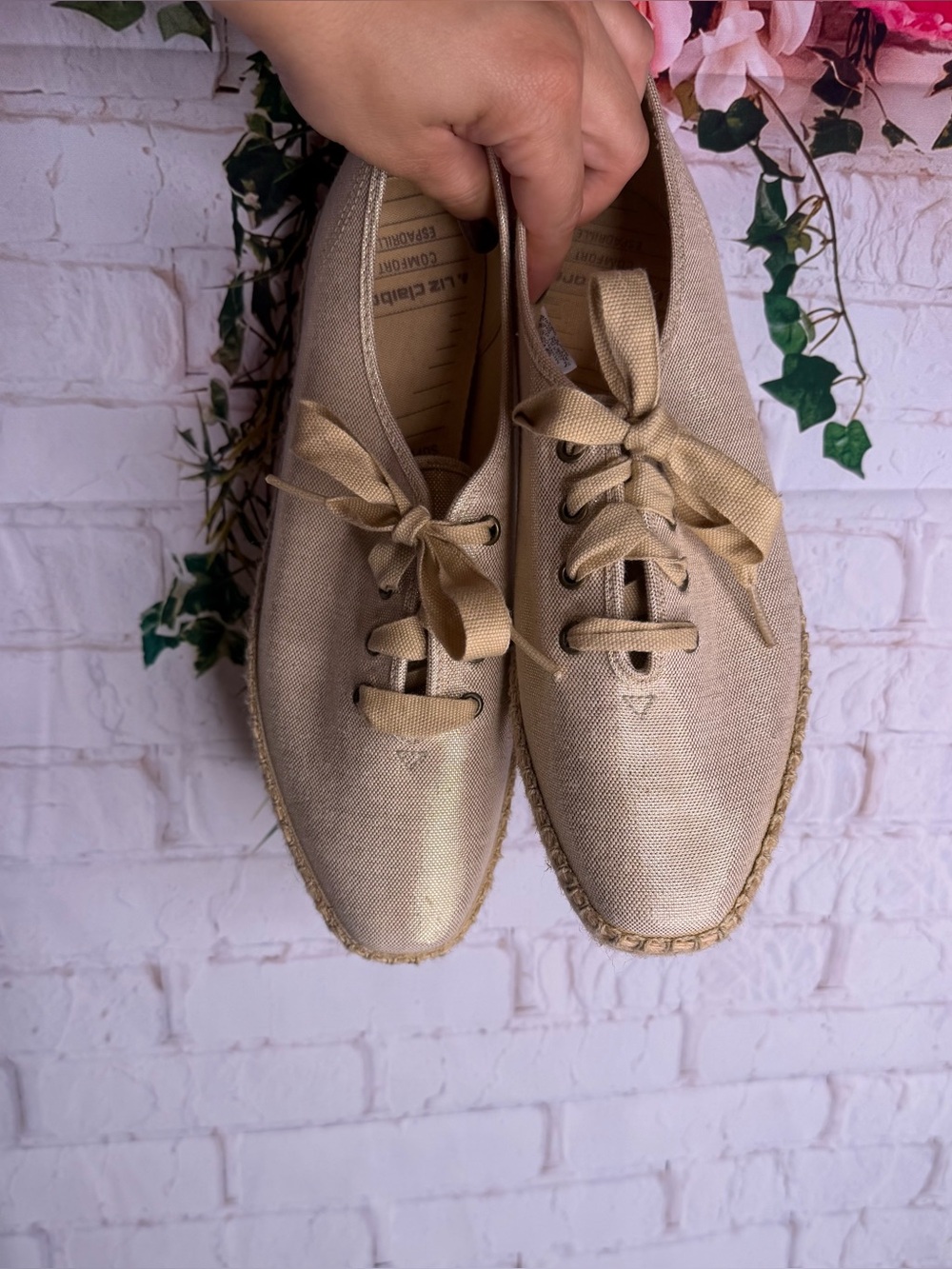 Liz Claiborne Gold Canvas Espadrille Sneakers